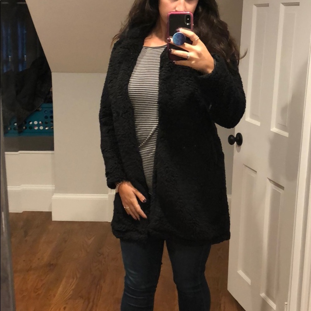 Black Teddy Bear Coat - Picture 6 of 6